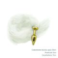 Plug de Plástico M Less Dourado Com Cauda (HA169D) - Branco