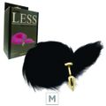 Plug de Plástico M Less Dourado Com Cauda (HA169D) - Preto