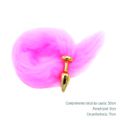 Plug de Plástico M Less Dourado Com Cauda (HA169D) - Rosa
