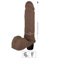 Prótese 18x15cm Com Vibro e Escroto Thor Upper (UP97-ST789). - Marrom