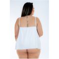 *Camisola Dantele Aberta Plus Size (PS2058) - Branco