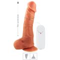 Prótese 18x16cm Com Vibro Ventosa e Escroto (SSV041V) - Bege