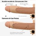 *Capa Peniana de 12cm Para 21cm Com Vibro e Veias SI (1235) - Bege