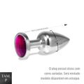 Plug de Plástico P Silver Com Pedras Variadas (17646) - Cromado
