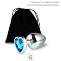 **Plug Metálico G Com Strass Formato de Coração 8cm SI (5850) - Cores Variadas