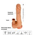 *Prótese 17x14cm Com Sucção Fighting Recarregável SI (6852) - Bege