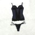 *Espartilho Micro Renda (CF509). - Preto