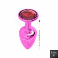 Plug de Metal P Com Pedra Variadas Hard (HA118-ST216) - Rosa