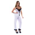 *Pijama Melissa Calça (PS8444) - Branco C/ Preto