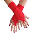 Luva em Tule Com Renda (ST972) - Vermelho