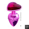 Plug de Metal P Pedra Formato de Coração Hard (CSA121-HA121) - Rosa