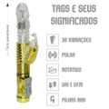 Vibrador Rotativo Sobe Desce 36 Vibrações SI (5170) - Dourado