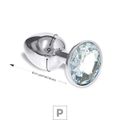 Plug de Metal P Cromado Com Strass 6cm SI (5845) - Pedra Transparente