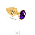 Plug de Metal P Dourado Com Strass SI (7052) - Pedra Roxa