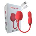 Estimulador Formato De Rosa Com Pulsação SI (7866) - Vermelho