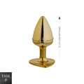 Plug de Metal Dourado Com Pedra de Coração (HA161D)- - Onix
