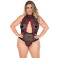 *Body Luxúria Plus Size -(PS2056) - Rosa c/ preto
