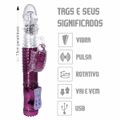 Vibrador Rotativo Sobe Desce Recarregável VP (RT020-ST385) - Rosa