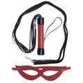 *Chicote 80cm + Máscara Dominatrixxx (DX771) - Vermelho