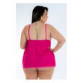 *Camisola Dantele Aberta Plus Size (PS2058) - Rosa