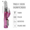 Vibrador Rotativo Estimulador Coelho SI (5277-ST355). - Roxo Metálico