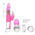 Vibrador Rotativo Com Estimulador Coelho Fascination SI (5377) - Rosa