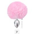 Plug de Metal P Com PomPom SI (5501) - Rosa