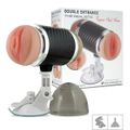*Masturbador Duplo Com Ventosa Double Pump SI (6508) - Vagina e Ânus