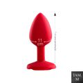 Plug Silicone M Base Formato de Rosa SI (7909) - Vermelho