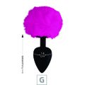 Plug de Silicone G Preto Com Pom Pom SI (8642) - Pink