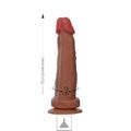 Prótese 15x13cm Com ventosa Splach Ejacuadora (Adao23E) - Marrom