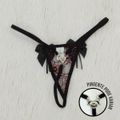 *Calcinha Bicolor Com Pingente Variados (CF605) - Preto C/ Vermelho