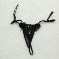 *Calcinha em Renda Com Alça de Amarrar (CF623) - Preto