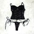*Corselet Sedução (DM257) - Preto C/ Branco