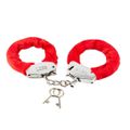 *Algema Less Cromada Com Pelúcia (HA141C) - Vermelho