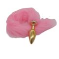 Plug de Plástico G Less Dourado Com Cauda (HA170D). - Rosa