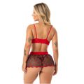 Conjunto Coração Com Sainha (ID1118) - Vermelho c/ Preto