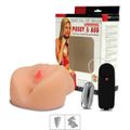 *Masturbador Vagina e Ânus Com Vibro Passionate SI (1461-MA041) - Bege