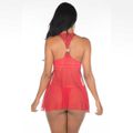 *Camisola Safira (PS8135) - Vermelho C/ Preto