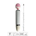 Massageador Varinha Com Estimulador Língua e Sucção (YSFG211) - Branco c/ Rosa 