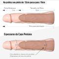 Capa Peniana 12cm Para 19cm Extensora Glande Arrendondada VP (CA018-14991). - Bege