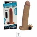 *Capa Peniana de 16cm Para 20cm Com Vibro Anel Escrotal VP (CA034) - Bege