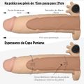 Capa Peniana de 15cm Para 21cm Com Vibro e Veias VP (CA035) - Bege