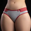 Calcinha Polly (DR0080) - Cinza c/ Vermelho