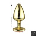 Plug Less G Dourado Com Pedras Cravejadas em Strass (HA155D) - Vermelho