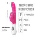 Vibrador Ponto G Recarregavél VP (PG015R) - Rosa