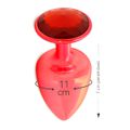 Plug Metálico M Com Pedras Variadas Hard (ST611-HA114) - Vermelho