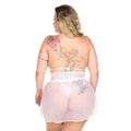 *Camisola Renda Curta Plus Size (PS2063) - Branco