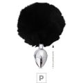 Plug de Metal P Com PomPom SI (5501) - Preto