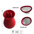 Vibrador Com Sucção Formato de Rosa Scarlet SI (7881) - Vermelho